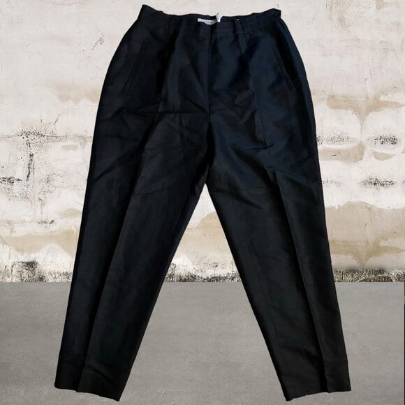 Eddie Bauer Women's Black Linen Blend Slim Trousers - Size 12P - Picture 1 of 5